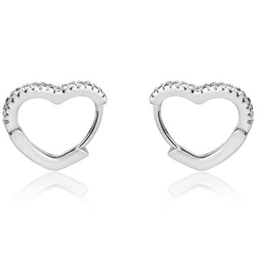 Imagem de LOMISS BRINCO ARGOLA FOLHEADO A OURO 18K CORAÇÃO (Prata, PEQUENO)