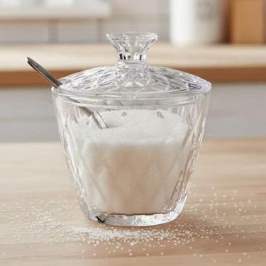 Imagem de Açucareiro Transparente Com Colher e Tampa - Acrílico Plasútil