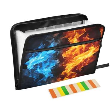 Imagem de Wassud Pasta organizadora de arquivos de papel A4 com etiquetas e pastas de arquivos expansíveis, 13 bolsos