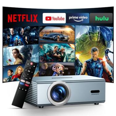 Imagem de [Netflix Official & Dolby Audio] Projetor inteligente com WiFi6 e Bluetooth5.3, Foco elétrico e projetor Keystone 4K, projetores de filme 22000L, projetor Nativo OWNKNEW 1080P aplicações