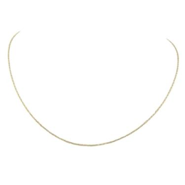 Imagem de Corrente Feminina Cadeadinho em Ouro 18K 750 Maciça 60 cm de Comprimento, Elos com 1,15 mm de Largura, Brilho Duradouro, Certificado de Garantia, Joia para Uso Diário e Presentear