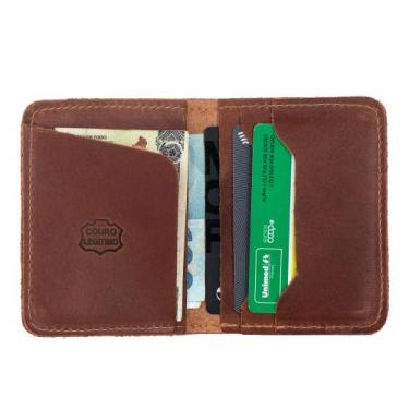 Imagem de Carteira Porta Cartão Masculino Slim de Couro Legitimo - Lucky Store, 