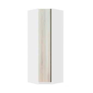 Imagem de Guarda Roupa Canto 1 Porta 83cm Branco Com Legno Crema