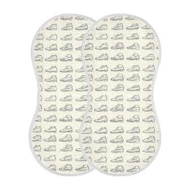 Imagem de STAYTOP 2 peças de sapatos de desenho animado panos de arroto para bebês meninos meninas e toalha de recém-nascido, panos grandes absorventes para arrotar