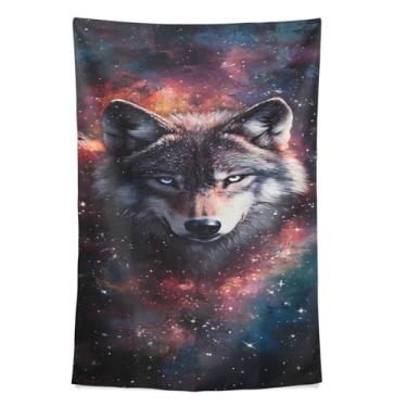 Imagem de STAYTOP Tapeçaria Star River Wild Wolf Wall Hnaging Tapeçarias para decoração de casa dormitório sala de estar quarto tapete de parede (90 × 60 pol)