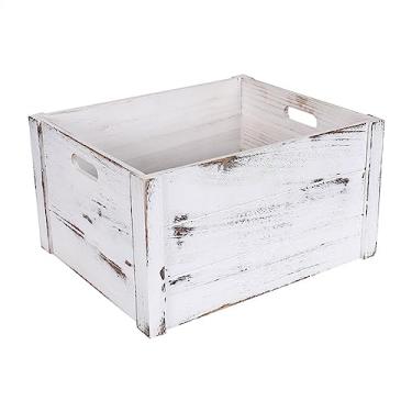 Imagem de Suporte para armazenamento de CDs Caixa de armazenamento registro vinil, caixa vintage retro com alça, suporte álbum madeira organizador(Branco)