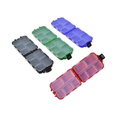 Imagem de Caixa Organizadora De Pesca Com 10 Compartimentos Para Iscas, Ganchos 