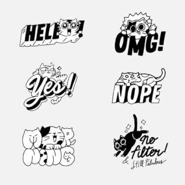 Imagem de Adesivos de Animais fofos para quarto e cadernos decorativos estilo kawaii 40x40cm