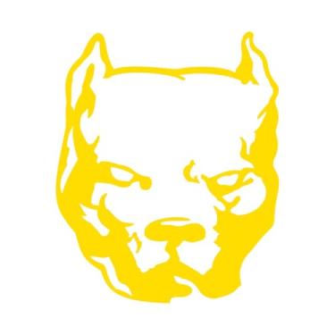 Imagem de Adesivo Pitbull Jiu-jitsu para Moto Carro Capacete Decoração Jiu-Jiteiro Arte Marcial Mma Jiu Jitsu Luta (AMARELO, 18x21,9cm)