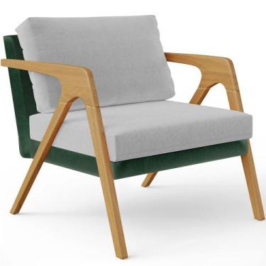 Imagem de Poltrona Decorativa Para Sala Estar Pietra L02 Facto Verde Musgo Linho