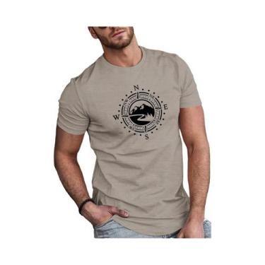 Imagem de Camiseta Masculina plus Size De Verão Em Algodão Casual Com Estampa De