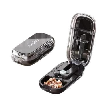 Imagem de Cortador De Comprimidos Ajustável Com Caixa De Armazenamento, Organiza