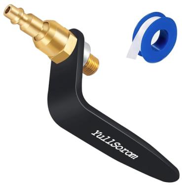 Imagem de YullSorom Gancho de ferramenta pneumática de alumínio de 2,5 cm com encaixe giratório industrial de latão de 1/10.2 cm, gancho de viga de ferramenta pneumática de alumínio para pregador de ar, pistola