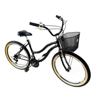 Imagem de Bicicleta Aro 26 Beach Aro Aero 18v E Cesta Preta