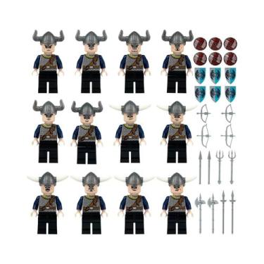 Imagem de Boneco Humanoide Viking M8170 Brinquedo Infantil Com Arma De Pequenas 