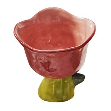 Imagem de Tigela de cerâmica pudim de sundae prato de comida suporte em forma de deserto festa flor sobremesa pequeno aperitivo verde recipiente de gelo porcelana recipiente de creme de doces gadget preparação