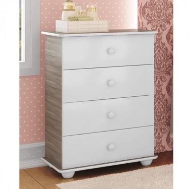 Imagem de Cômoda de Bebê 4 Gavetas 2031 Baby Móveis Percasa Fresno/branco