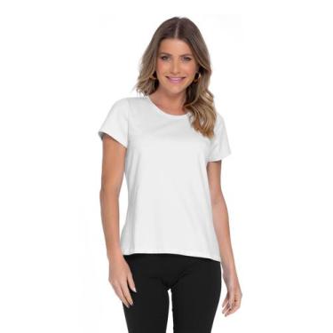 Imagem de Blusa Feminina Cotton Leve Básica Rovitex Branco, P, Branco