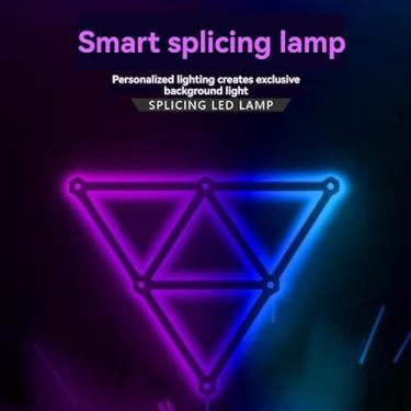 Imagem de Luz de Ambiente LED RGB Conectável via WIFI Fitas Fundo DIY Modular com Sincronização Música Microfone e Controle Remoto para Iluminação Artística Jog
