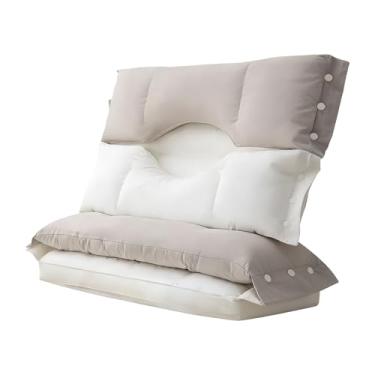 Imagem de Almofada para Cama,Com Fechamento por Botão Removível e Lavável | Almofada de Dupla Camada para Quem Dorme de Lado - Para Adultos Seniores Homens Mulheres Hotel Viagem Sofá Dormitório Descanso Sesta