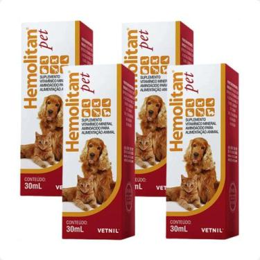Imagem de Combo 4 Hemolitan Pet Gotas Suplemento Vetnil - 30ml