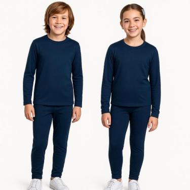 Imagem de Blusa + Calça Roupa Termica Segunda Pele - Loja Rey Shop, Azul, Marinh