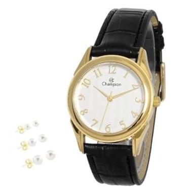 Imagem de Relogio Champion Pulso Feminino Prova D'agua Analogico + Brinco-Feminino