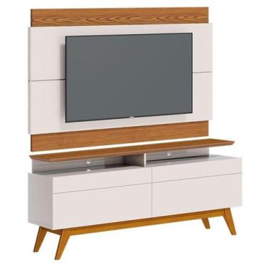 Imagem de Rack Bancada 2 Gavetas com Nicho e Painel para Tv Classic 1.4 Off Whit