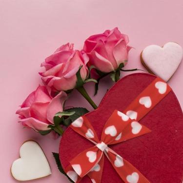 Imagem de Generic 2 rolos de fita de dia dos namorados, padrão xadrez de corações vermelhos, 6,3 cm x 10 jardas, com fio, tecido de poliéster, ocasião do dia dos namorados