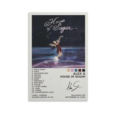 Imagem de YDIWUXQBN Alex G House of Sugar Canvas Poster Decoração Quarto Paisagem Escritório Dia dos Namorados Aniversário Unframe-style08x12Inch (20x30cm)