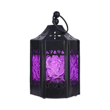 Imagem de 1 peça, ferragens retrô europeias, vidro colorido à prova de vento, lâ