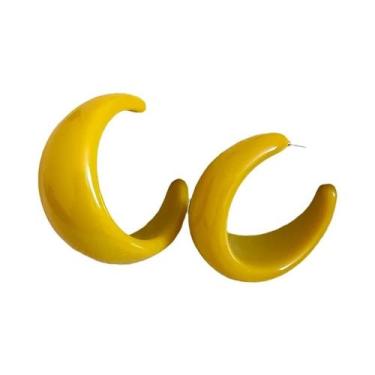 Imagem de Brincos De Argola Em Acrílico Azul Em Forma De C Para Mulheres, Joias 