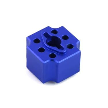 Imagem de MYHWDRNU Peças de carro RC compatíveis com TRAXXAS para Sledge 6S 1/8 RC acessórios de peças de atualização de carro de liga de alumínio diferencial diferencial eixo reto (azul)