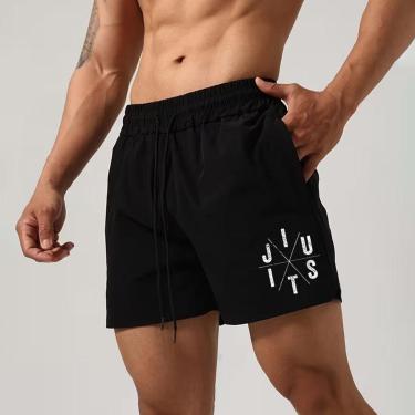 Imagem de Short Tactel Masculina Leve Mauricinho Treino Fitness Gym Jiu Jitsu Arte Marcial Minimalista-Masculino