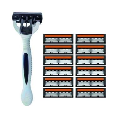 Imagem de Lâminas De Barbear Manuais De Aço Inoxidável De 3 Camadas Unissex Com 