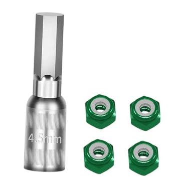 Imagem de menolana Conjunto de 4 porcas de roda 1/30, ferramenta de montagem de porcas de roda profissional de alto desempenho, peças de reposição robustas para upgrades, Verde