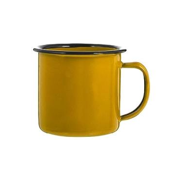 Imagem de x3anggyt5 Caneca Caneca Caneca Esmalte Canecas de Café Copos de Acampamento Chá Metal Vintage Água Potável Ferro Acampamento de Viagem Retro Caneca de Café/Chá (Amarelo)