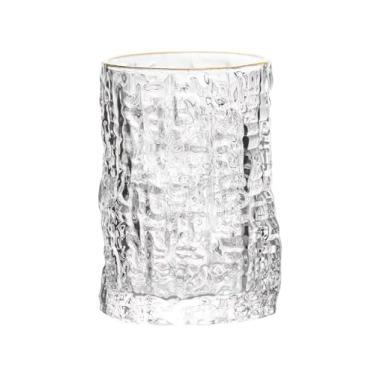 Imagem de Copos de água sem haste com padrão de casca em relevo, copos de bebida texturizados transparentes para suco de cerveja com leite (pequeno)