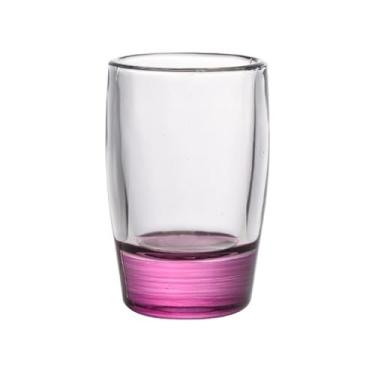 Imagem de Copo de dose de base colorida, copos de base pesada transparente de 42,5 g para uísque, tequila, vodka, bebidas espirituosas e licores (Roxo)
