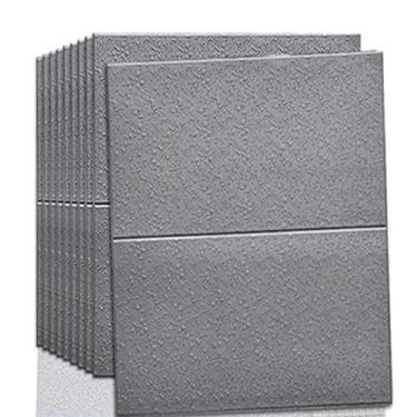 Imagem de Papel de parede de tijolo autoadesivo espuma PE à prova de som, 10 peças, tipo gel, cinza