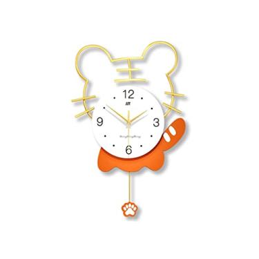 Imagem de Relógio de parede sala de estar casa moda relógio moderno pendurado parede livre perfurador mudo relógio de parede (cor: A, tamanho