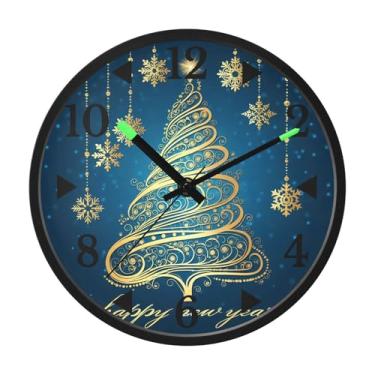 Imagem de STAYTOP Relógio de parede de LED dourado brilhante para quarto com brilho noturno, relógios de parede com iluminação silenciosa de 30 cm para decoração de sala de estar, controle de som, relógio de