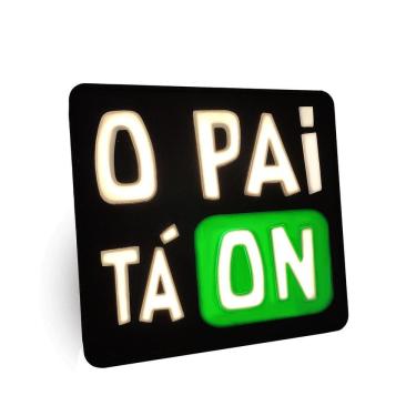 Imagem de Luminária Led Abajur Mesa Caixa De Luz 3D O Pai Tá On Fonte