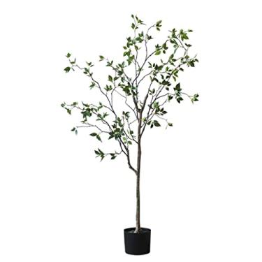 Imagem de SLGGPJBU Plantas falsas planta artificial camélia artificial árvore artificial decoração de casa bonsai planta verde artificial estilo nórdico árvore artificial plantas artificiais interior ao ar