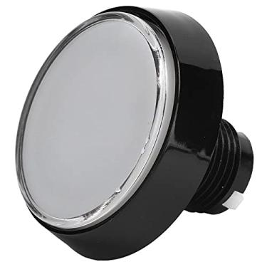 Imagem de Akozon Botão Grande Redondo Plano de 60 Mm Com Luz LED e Interruptor de 3 Pés para Console de Jogos de Máquina de Guindaste - Fácil de Usar e Controle Responsivo (Branco+LED+interruptor de três