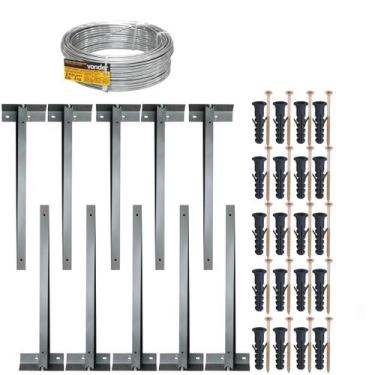 Imagem de Kit 10 suporte haste concertina 45cm base p 25metros - DIVERSAS