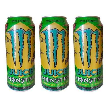 Imagem de Energético Monster Juice Rio Lata 473ml Novidade - Kit 3un