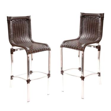 Imagem de 2 Banquetas Alta Haiti Em Alumínio Para Cozinha Bar Edícula Preto