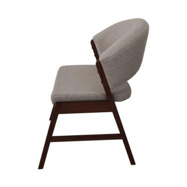 Imagem de Cadeira De Jantar Madeira Maciça Débora Linho Premium Castanho Bege Linho