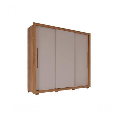Imagem de Guarda Roupa Casal Panamá 3 Portas 4 Gavetas Salleto Cinamomo/off White